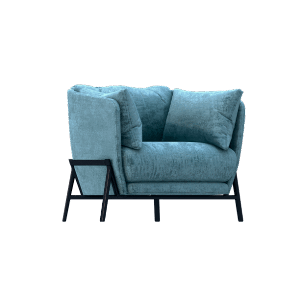 Green chair with hard backrest