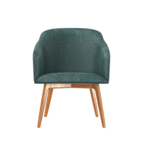 Green chair with wooden legs 60x100 cm
