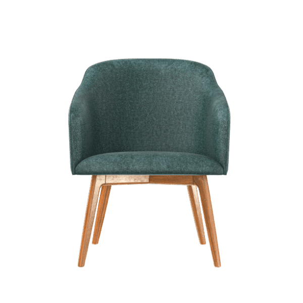 Green chair with wooden legs 60x100 cm