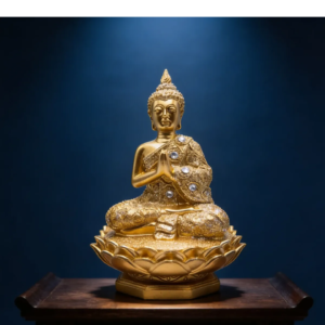 Buda Gautama Estado Meditación Base De Loto15cm Golden