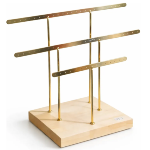 Exhibidor De Aros Y Joyas Triple Nivel Base Madera