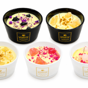 Velas Aromáticas Premium de 3 mechas con Cuarzos Naturales y Flores Secas