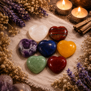 Set de 7 Chakras en Corazones de Minerales Naturales para Energía y Equilibrio