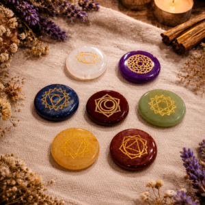 Set de 7 Chakras en Piedras Naturales Grabadas – Equilibrio y Energía Espiritual