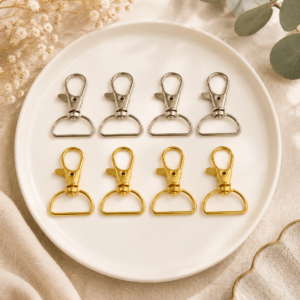 Mosquetones Giratorios Metálicos Dorado y Plateado por 50 pcs