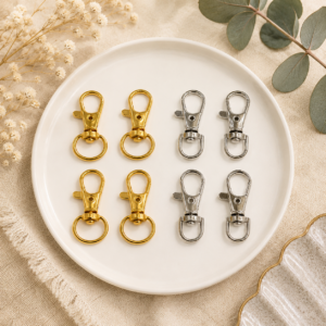 Mosquetones Giratorios Metálicos Dorado y Plateado de 50 pcs