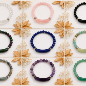 Pulseras De Piedras Naturales Variadas Elásticas Artesanales