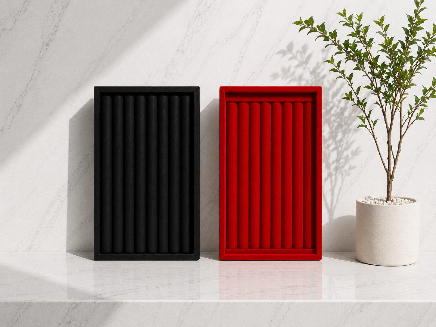 exhibidor organizador de anillos terciopelo premium negro y rojo exhibidor organizador de anillos terciopelo premium negro y rojo
