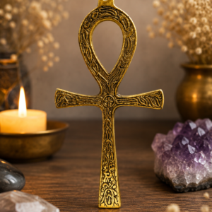 cruz ankh egipcia dorada decorativa símbolo de vida eterna