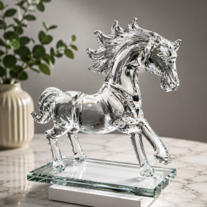 caballo de cristal decorativo