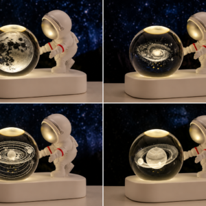 lámpara astronauta led con esfera cristal