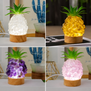 lámparas piña de cristales naturales led