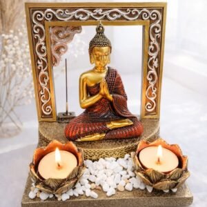 porta velas buda roja
